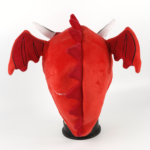 Custom Red Plush Fire Dragon Hat with White Horns & Wings | Novelty Costume Accessory for Adults & Kids - Image 4