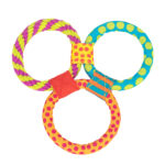 Durable Dog Toy with Rope Rings – Chew-Resistant Interactive Play for Puppies & Dogs  Colorful3-Ring Design for Tug & Fetch Games - Image 2